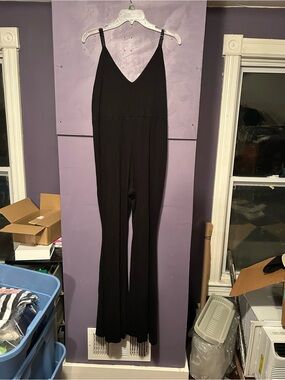 Foxblood black flare wide jumpsuit size 4XL